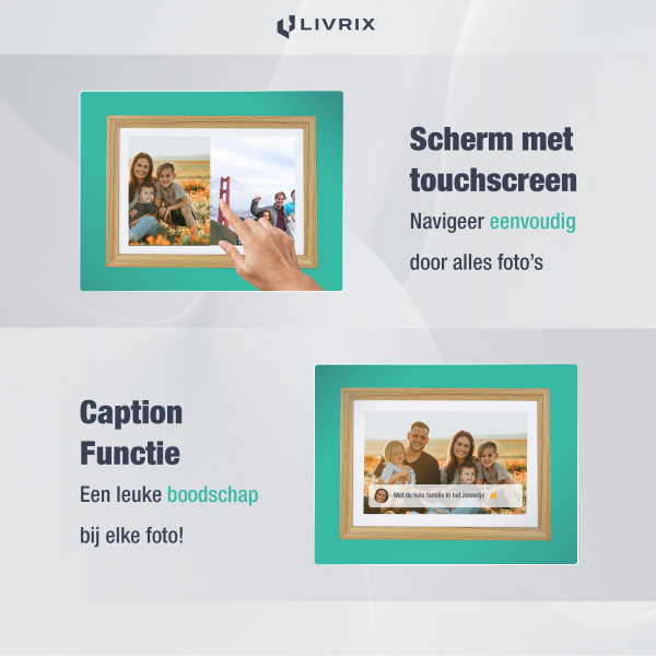 Digitale Fotolijst -  10.1 inch - Houten Frame - Inclusief Gratis 128GB SD Kaart